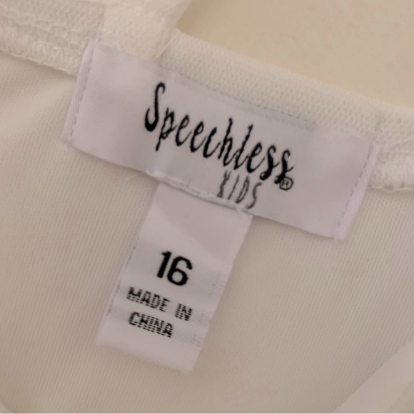 Speechless Kids Formal White Embellished Sheer Overlay A-Line Maxi Dress - Picture 4 of 6